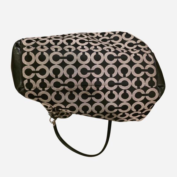 Coach Women's Black Circle Pattern Leather Hobo Bag - Picture 6 of 6